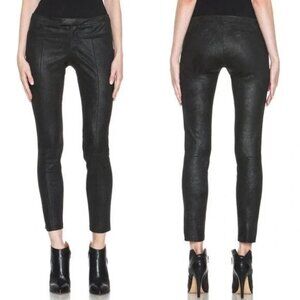 Helmut Lang Patina Stretch Leather Pant Size 0 XS Womens Bismuth $1200